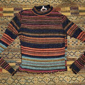 2000s Y2k Candie's Women's Mock Neck Long Sleeve Crop Top Medium